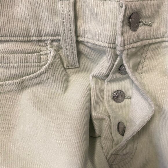 NWT $98 LEVI'S Women 26x28 WEDGIE STRAIGHT FIT CORDUROY Cropped PANTS Jeans MINT - Picture 10 of 10